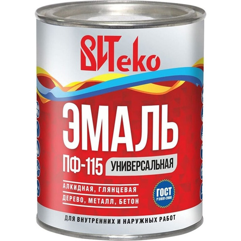 Эмаль Царицынские краски Витеко ПФ-115, черная, 0.8 кг