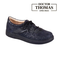 Туфли ортопедические Doctor Thomas DTD-300-11 (Черно-синий штрих) малосложные женские