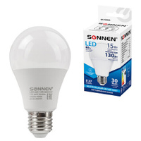 Лампа светодиодная SONNEN 15 130 Вт цоколь Е27 груша нейтральный белый 30000 ч LED A65-15W-4000-E27 454920