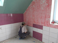 Косметический ремонт ванной комнаты стены