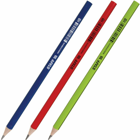 Пластиковый чернографитный карандаш Staff Basic Blp-743