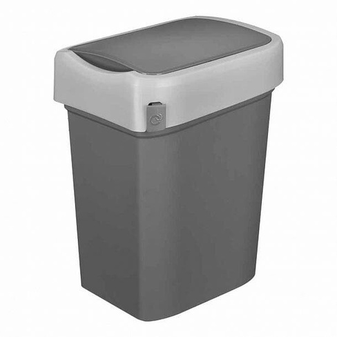 Бак для мусора Бытпласт 434214811 25л (330х270х457) полипропилен с серым ободом Resto