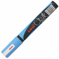 Маркер меловой UNI Chalk 18-25 мм ГОЛУБОЙ влагостираемый для гладких поверхностей PWE-5M L.BLUE