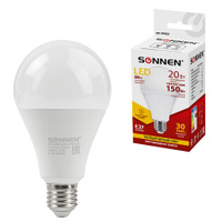 Лампа светодиодная SONNEN 20 150 Вт цоколь Е27 груша теплый белый 30000 ч LED A80-20W-2700-E27 454921
