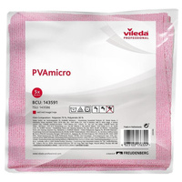 Салфетки хозяйственные Vileda Professional ПВА Микро микрофибра 38х35 см 250 г/кв.м красные (5 штук в упаковке)
