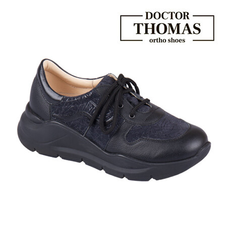 Туфли ортопедические Doctor Thomas DTD-400-16 (Черно-синий штрих) малосложные женские