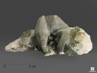Кальцит, сросток кристаллов на породе 28,5х11х10 см