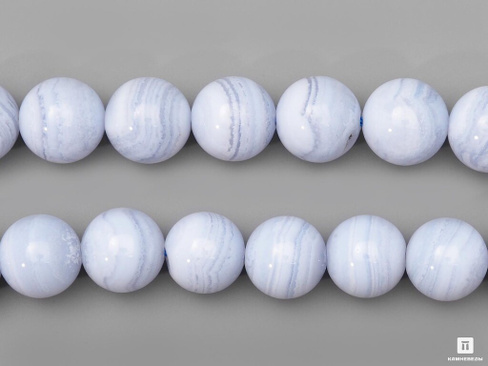 Бусины из агата голубого (сапфирина), 37-41 шт. на нитке, 10-11 мм