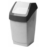 Ведро для мусора с крышкой-вертушкой М-пластика Хапс 7 л пластик серое/черное (21х20х37 см)