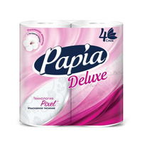 Бумага туалетная Papia Deluxe 4-слойная белая (4 рулона в упаковке)