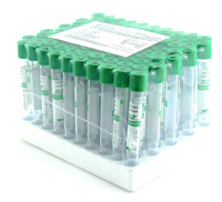 Пробирки вакуумная, литий гепарин 6 мл, 13х100 мм, пластик, упаковка 100 шт, для исследования плазмы