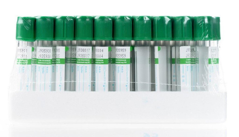 Пробирки вакуумные с натрий гепарином, 4 мл, 13х100 мм, 100 шт, пластик, для исследования плазмы, Lind-Vac