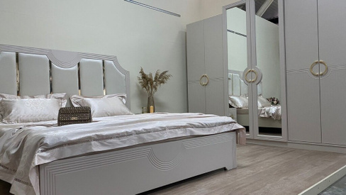 Спальня "Каталина" кровать 1,8 м, шкаф 4/6 дверный, цвет серый