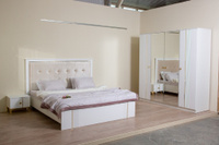 Спальня "Лаура" кровать 1,8 м, шкаф 4 дверный, цвет белый