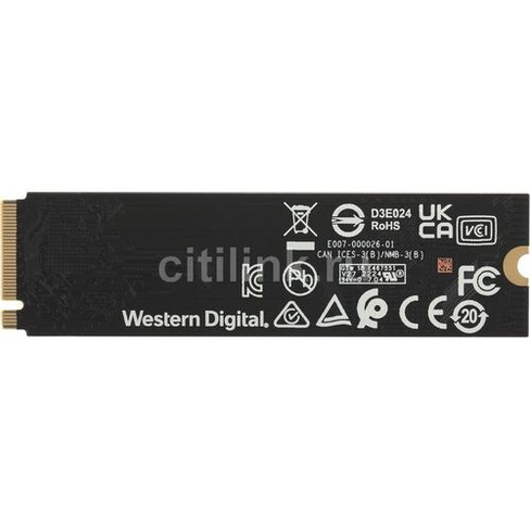 SSD накопитель WD Black SN770 WDS100T3X0E 1ТБ, M.2 2280, PCIe 4.0 x4, NVMe, M.2
