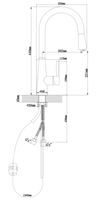 Смеситель для кухни FLORENTINA Вита PRO FL (313.29Н.1223.307) с выдвижным изливом, серый шёлк