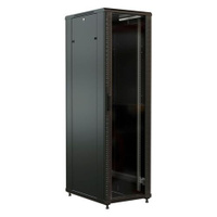 Шкаф серверный WRLINE WR-TT-2261-AS-RAL9004 напольный, стеклянная передняя дверь, 22U, 600x1166x1000 мм