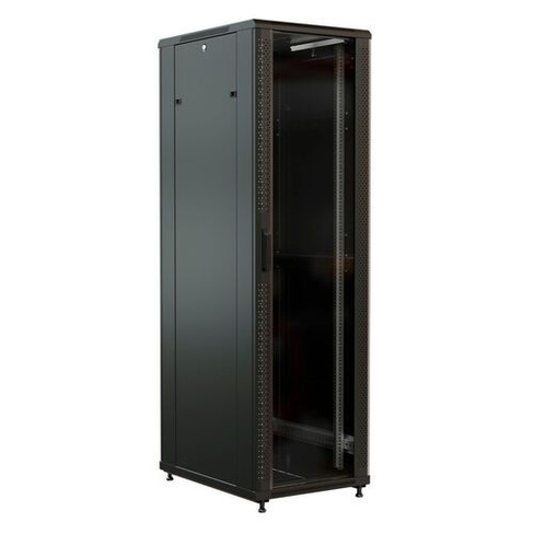 Шкаф серверный WRLINE WR-TT-3761-AS-RAL9004 напольный, стеклянная передняя дверь, 37U, 600x1833x1000 мм