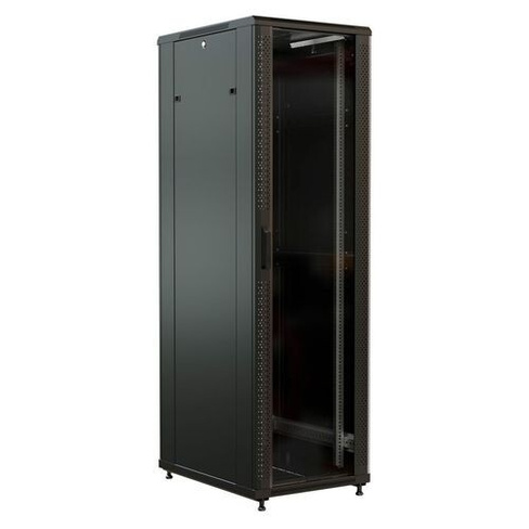 Шкаф серверный WRLINE WR-TT-4261-AS-RAL9004 напольный, стеклянная передняя дверь, 42U, 600x2055x1000 мм