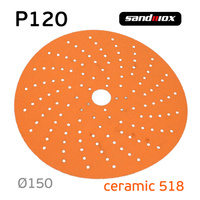 Круг Sandwox 518 (P120; 150мм) Orange Ceramic керамика multihole 518.150.120.LC